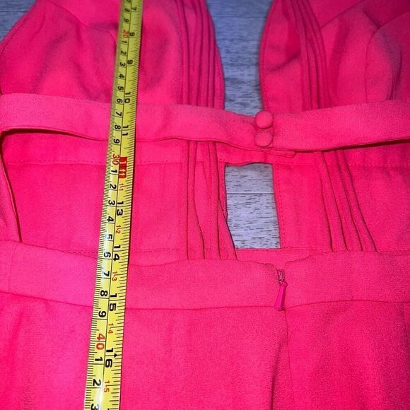Fame And Partners Watermelon Pink Plunging Neckline Cut Out Mini Dress Women’s 4 - Picture 8 of 16